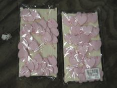 Two Boxes Containing 12 5m Lengths of Pink Heart a