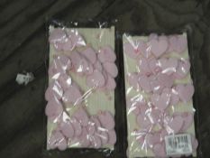 Two Boxes Containing 12 5m Lengths of Pink Heart a