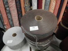 Six Rolls of Brown Satin Ribbon
