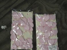 Two Boxes Containing 12 5m Lengths of Pink Heart a