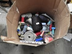 Box Containing Assorted Yarns and Threads