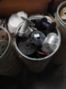 Cardboard Drum Containing Various Sequins, Threads