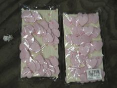 Two Boxes Containing 12 5m Lengths of Pink Heart a