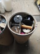 Cardboard Drum Containing Various Sequins, Threads