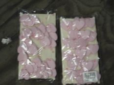 Two Boxes Containing 12 5m Lengths of Pink Heart a