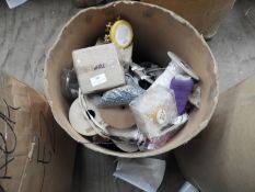 Cardboard Drum Containing Various Sequins, Threads