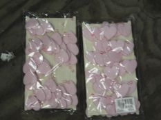 Two Boxes Containing 12 5m Lengths of Pink Heart a