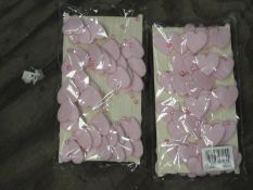 Two Boxes Containing 12 5m Lengths of Pink Heart a