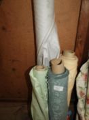 Five Rolls of Assorted Fabric