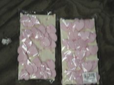 Two Boxes Containing 12 5m Lengths of Pink Heart a