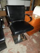 Contemporary Style Black Leather & Polished Alumin