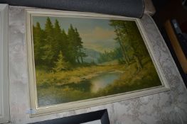 Oil on Board of an Alpine Scene