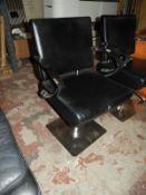 Contemporary Style Black Leather & Polished Alumin