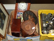 Box Containing Decorative Clock, Embossed Copper B