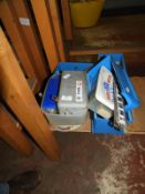 Storage Boxes Containing Metal Rules, Spanners, Tape Measures, etc.