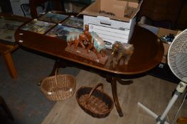 Mahogany Reproduction Extending Dining Table on Tr