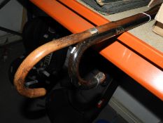 Two Walking Canes with Silver Bands