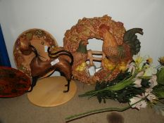 Decorative Kitchen Clock, Wall Plaque, Artificial