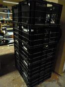 Ten Plastic Stacking Crates