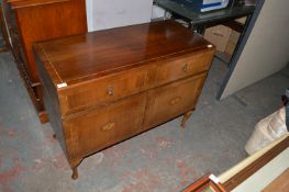 Inlaid Mahogany Cabinet with Marquetry Detail, on