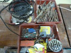 Three Trays of Drill bits, Fittings, etc.
