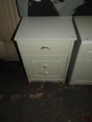 White Bedside Cabinet with Porcelain Handles