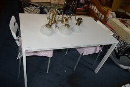 White Kitchen Table with Two Chairs