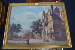 Gilt Framed Print - Continental Scene