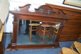 Reproduction Overmantle Bevelled Edge Mirror in Ma