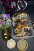 Container of Decorative Items, Vases, Figurines, J