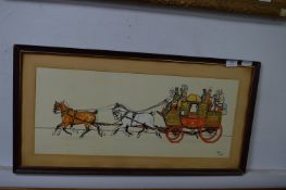 Print by Cecil Aldin - Mail Coach