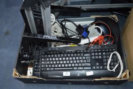 *Tray Lot of Assorted Electrical Items, Keyboards,