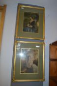 Pair of Ornate Gilt Framed Victorian Etchings - Yo