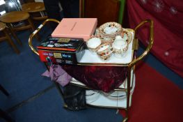 Retro Tea Trolley and Contents Including Dining Pl
