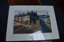 Pastel Sketch of a Town