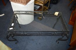 Metal Framed Glass Topped Coffee Table