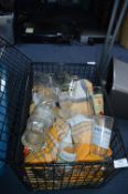 Metal Basket Containing Assorted of Glassware