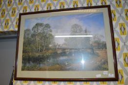 Framed Clive Madgwick Print - Riverside Scene