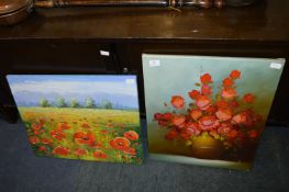 Two Floral Canvas Prints