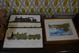 Three Retro Railway Prints and One Other