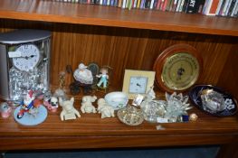 Assorted Clocks, Ornaments, Barometer, etc.