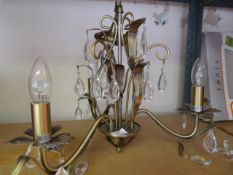 Three Branch Bejewelled Ceiling Light