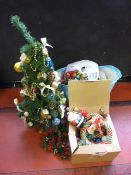 Small Christmas Tree and Two Boxes of Wreaths and