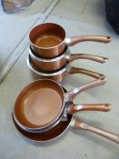 *Six Cermalon Copper Pans