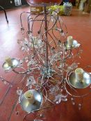 Five Banch Bejewelled Ceiling Light