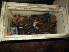 Pine Box Containing a Large Quantity of Assorted V