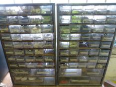 Two Metal Framed Multi Drawer Storage Units