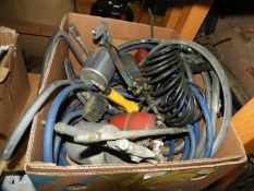 Assorted Pneumatic Tools, Spray Guns, Grease Guns,