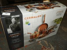 *Set of Five Copper Coated Pans