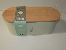 *Cream Enamel Bread Bin with Beech Lid